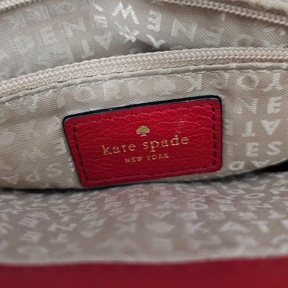 Kate Spade Allen Street Neil Saddle Leather Buckle Flap Red Crossbody Bag COA - Picture 6 of 16